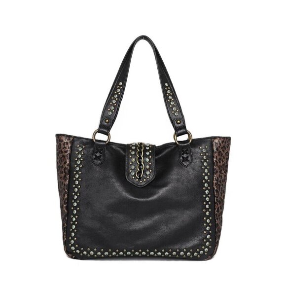 BK Montana West Leopard Print Collection Concealed Carry Tote . . - Picture 1 of 5